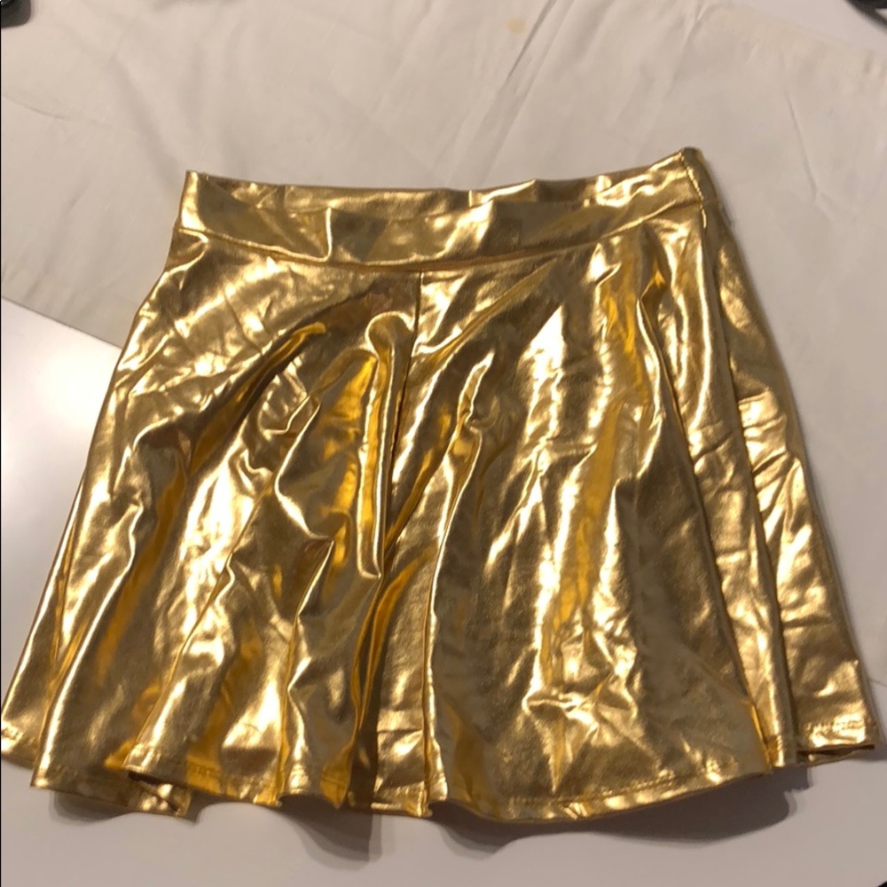 gold cheer mini skirt